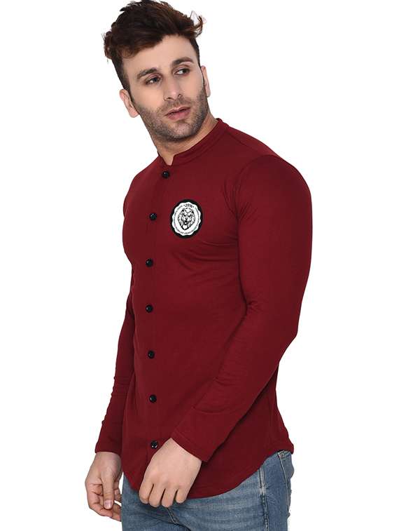 men mandarin neck casual shirt - 20840825 -  Standard Image - 1