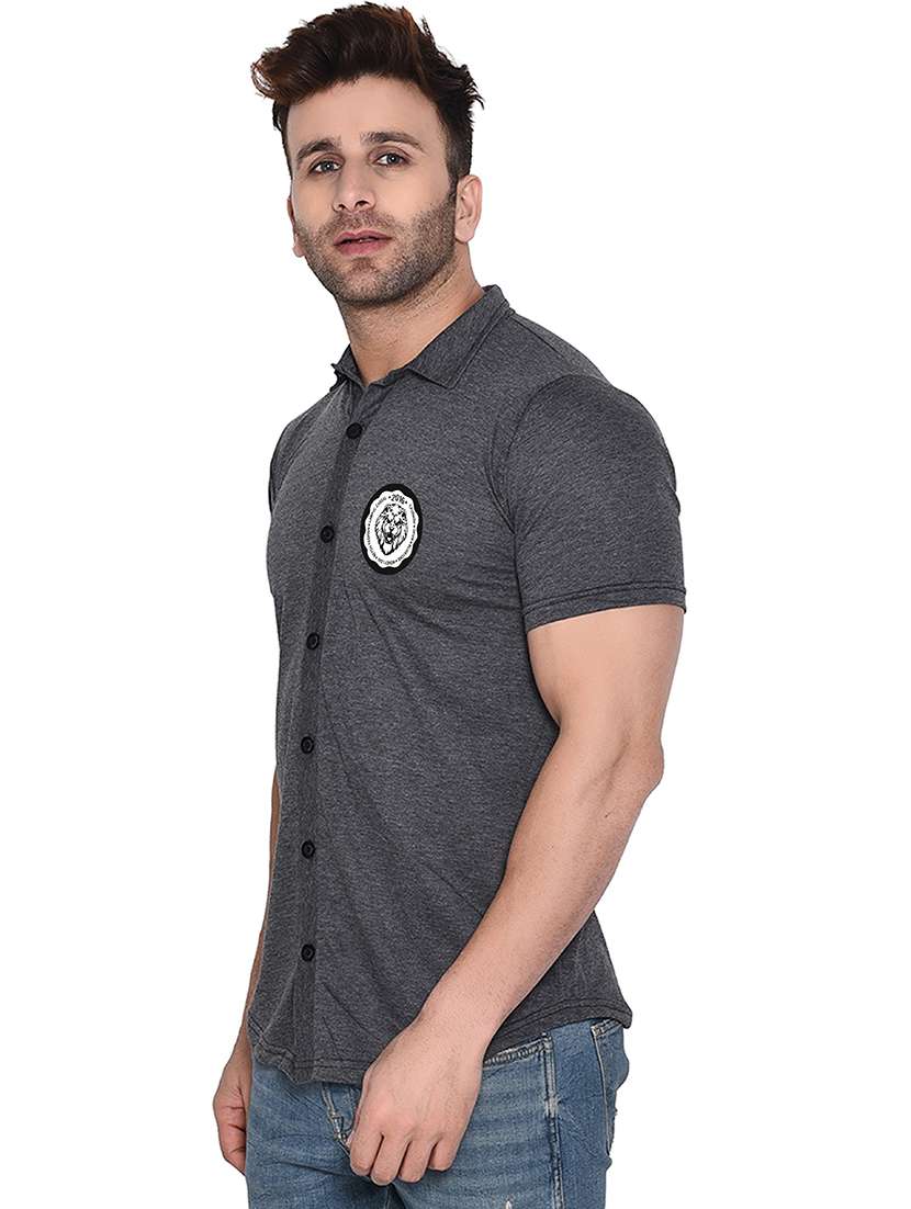 men collared placement printed casual shirt - 20840828 -  Standard Image - 1