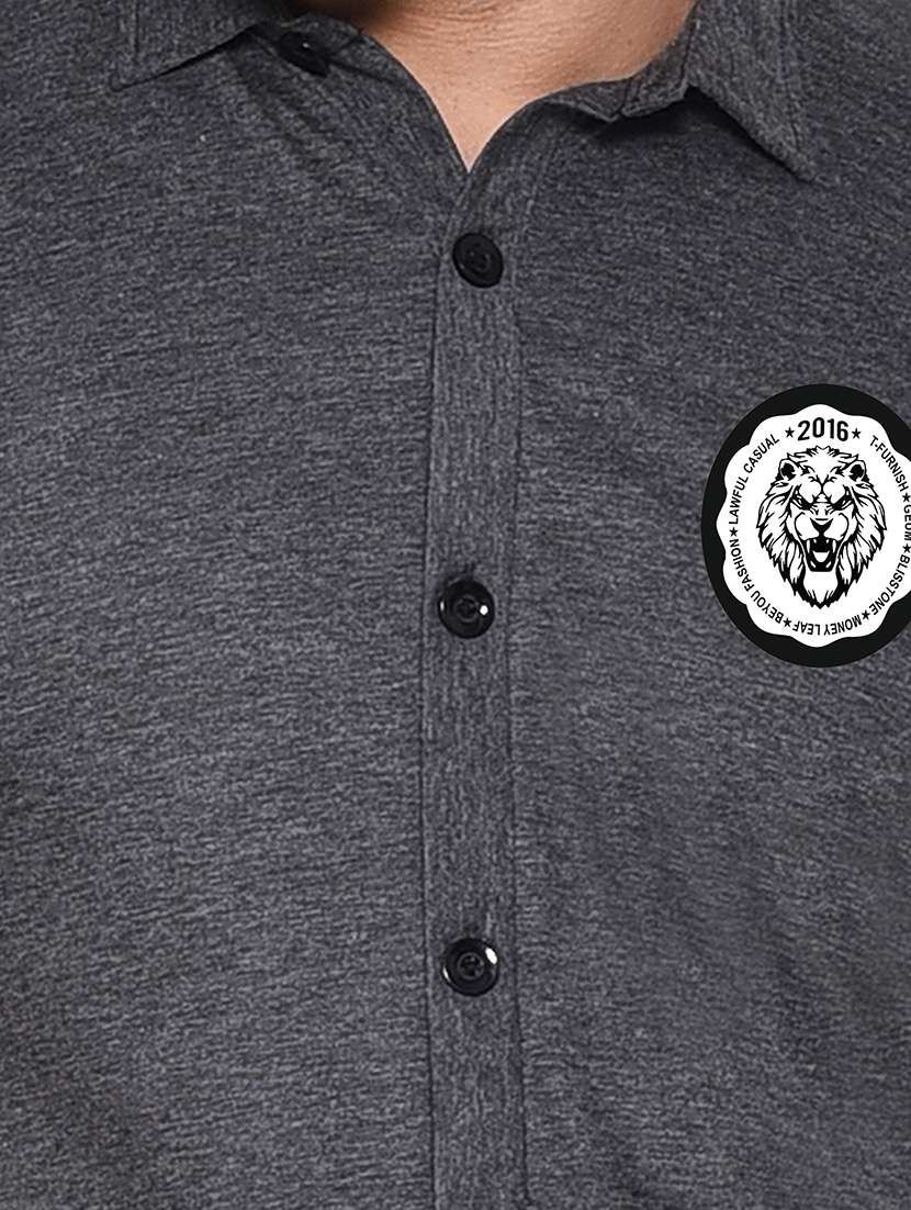 men collared placement printed casual shirt - 20840828 -  Standard Image - 4