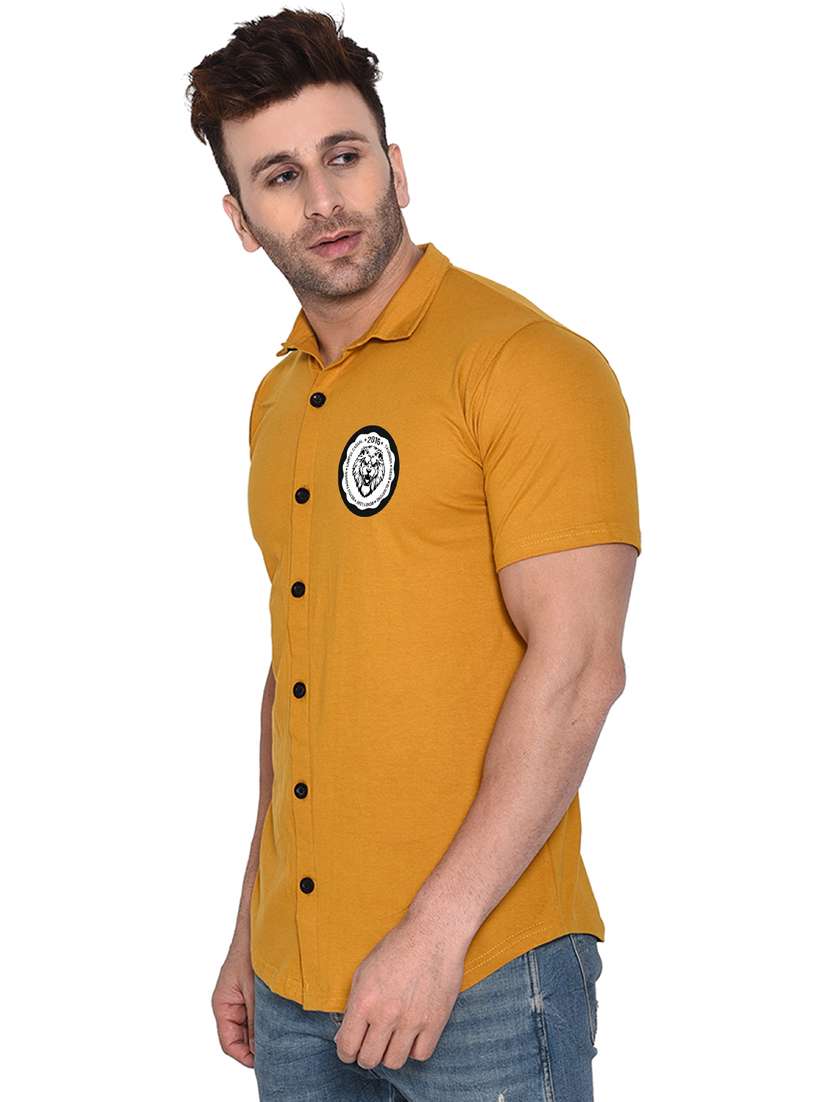 men collared placement printed casual shirt - 20840833 -  Standard Image - 1