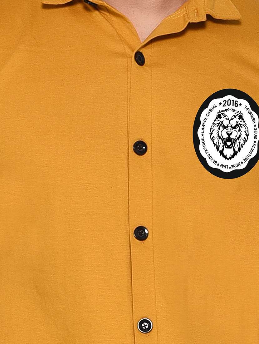 men collared placement printed casual shirt - 20840833 -  Standard Image - 4