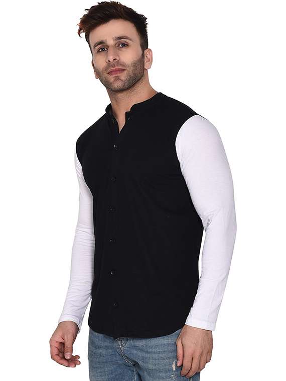 men collared color block casual shirt - 20840876 -  Standard Image - 1