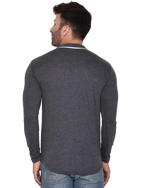 grey cotton blend casual shirt - 20840928 -  Standard Image - 1