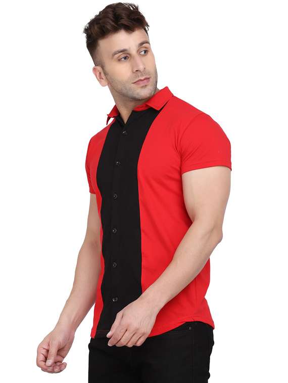 men collared color block casual shirt - 20840939 -  Standard Image - 1