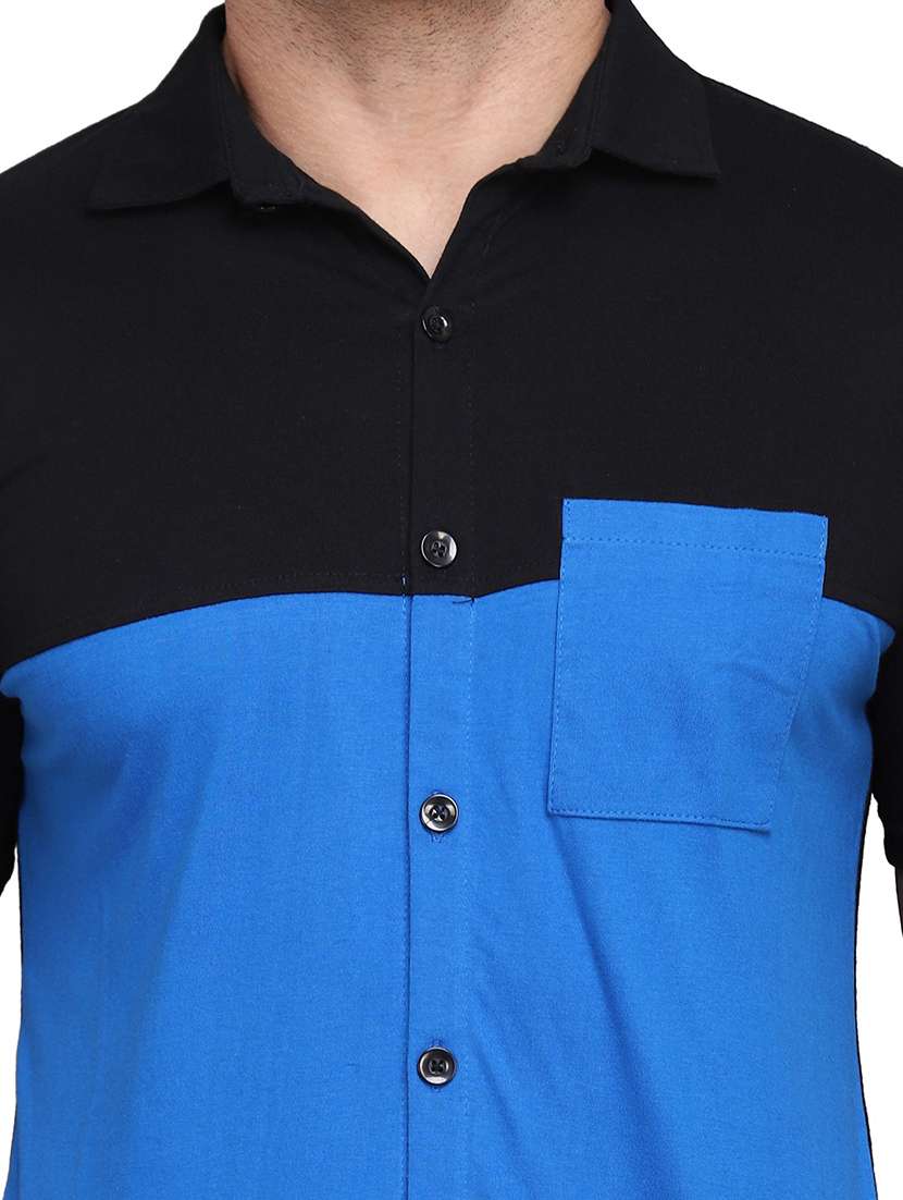 men color block cotton casual shirt - 20840966 -  Standard Image - 4