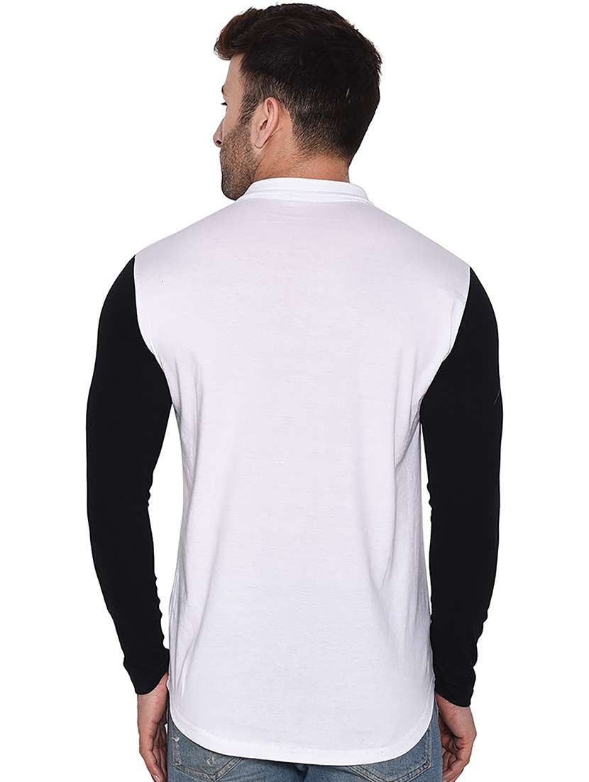 solid white & black detailed casual shirt - 20840982 -  Standard Image - 1