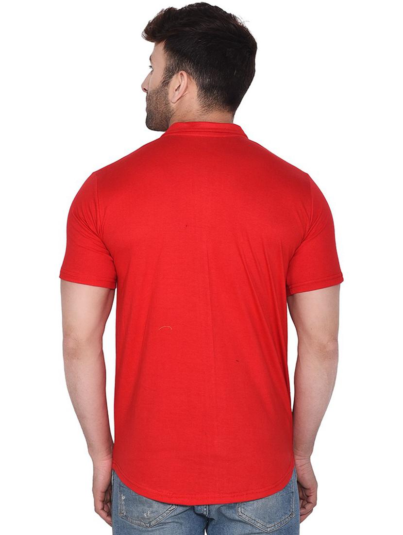 red cotton blend casual shirt - 20841008 - Standard Image - 1