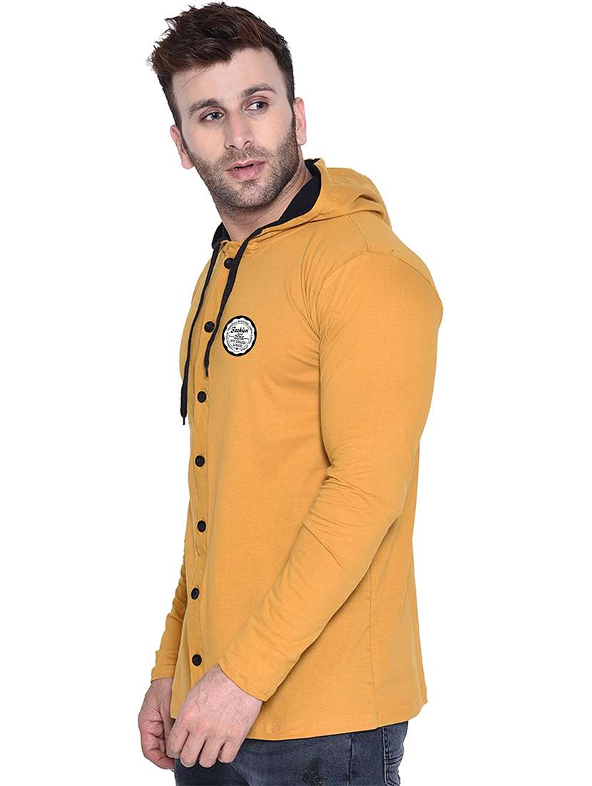 yellow cotton blend casual shirt - 20841104 - Standard Image - 1
