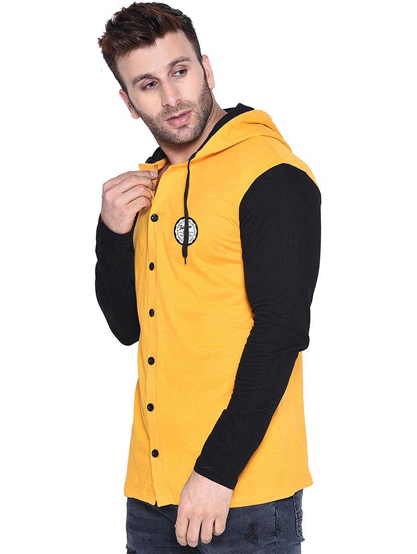 yellow cotton blend casual shirt - 20841107 - Standard Image - 1