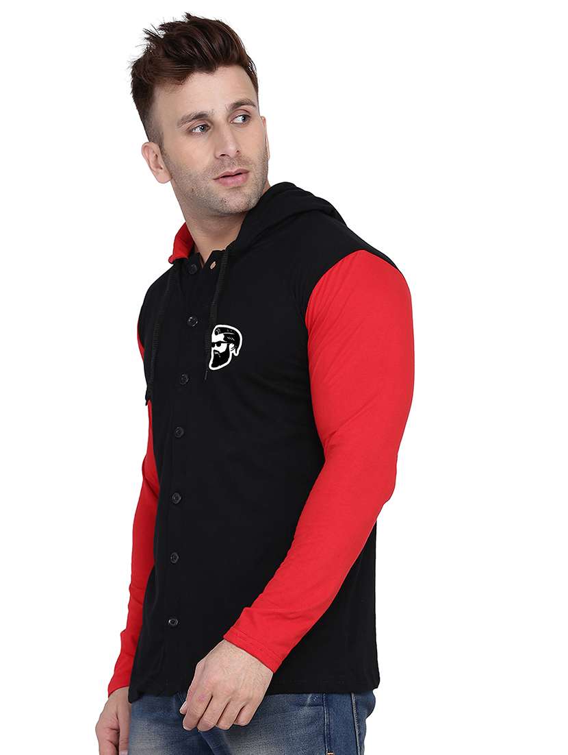 black cotton blend casual shirt - 20841118 -  Standard Image - 1