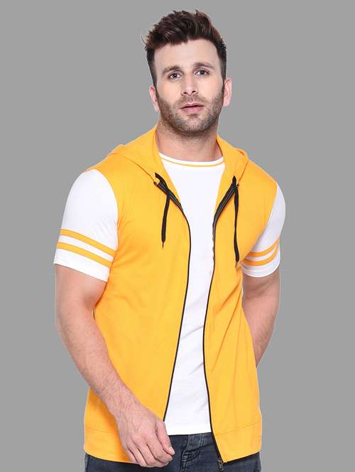 yellow color block t-shirt - 20841270 - Standard Image - 0
