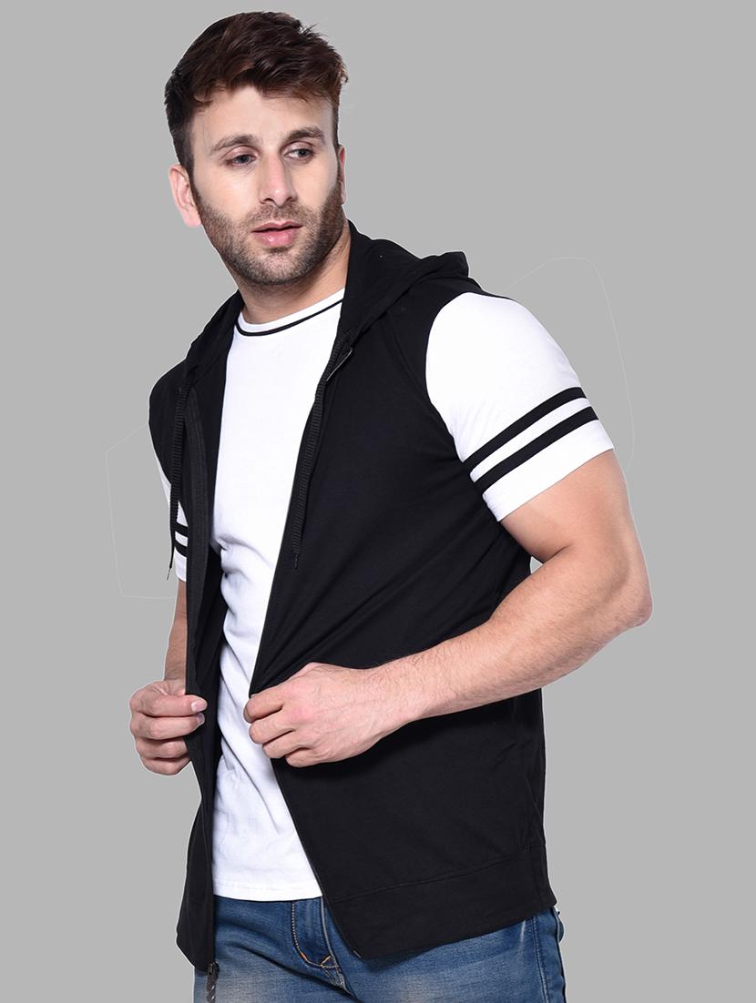 hooded neck color block t-shirt - 20841278 - Standard Image - 1