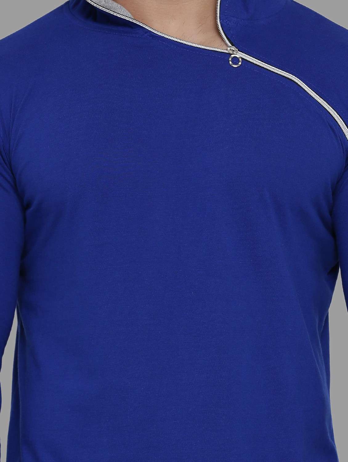 blue cotton blend plain t-shirt - 20841292 -  Standard Image - 4