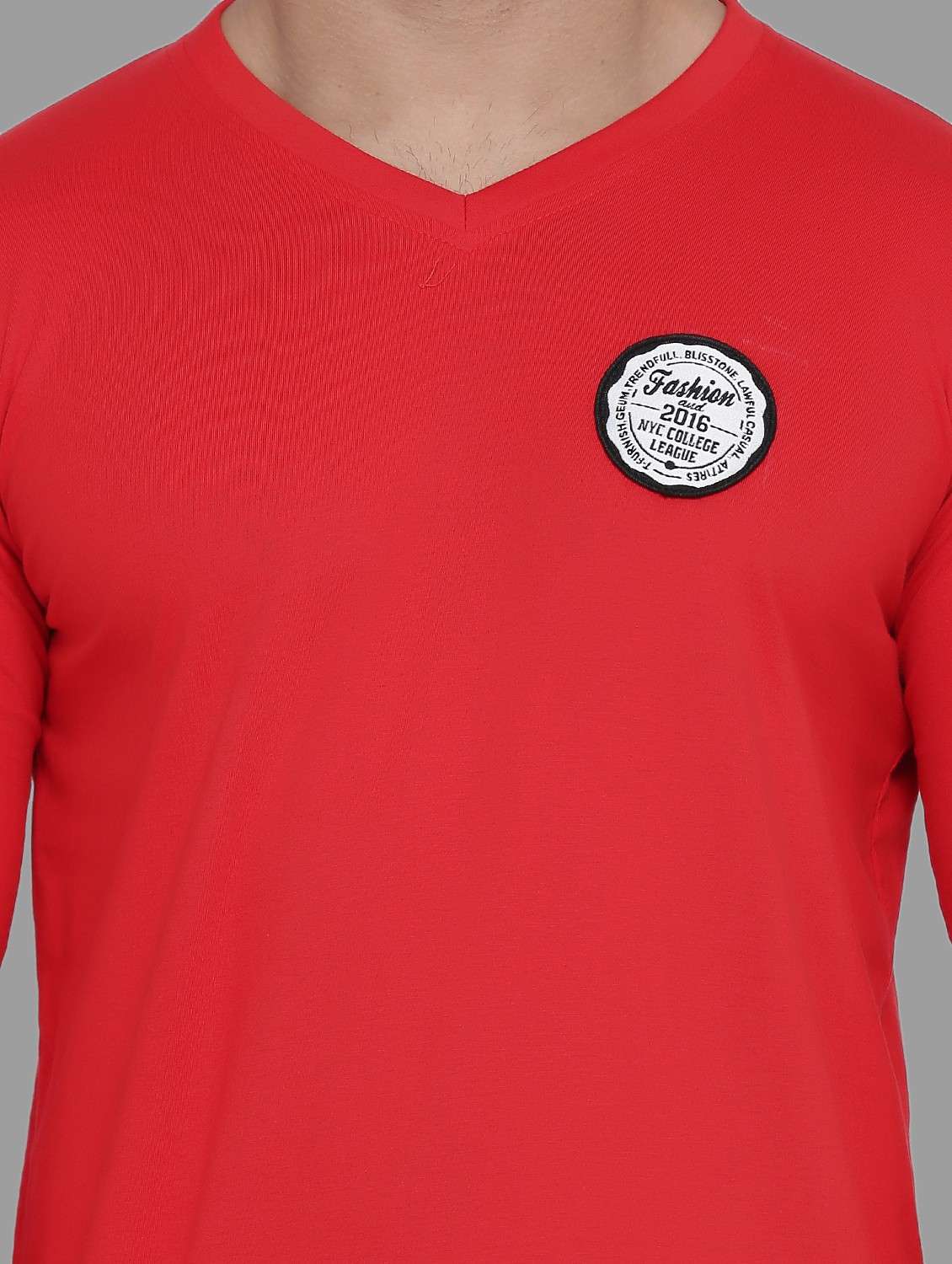 v neck solid t-shirt - 20841300 -  Standard Image - 4