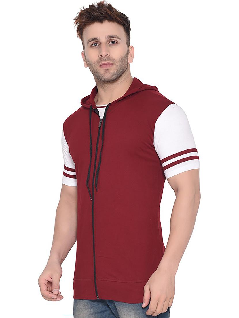 hooded neck color block t-shirt - 20841321 - Standard Image - 1