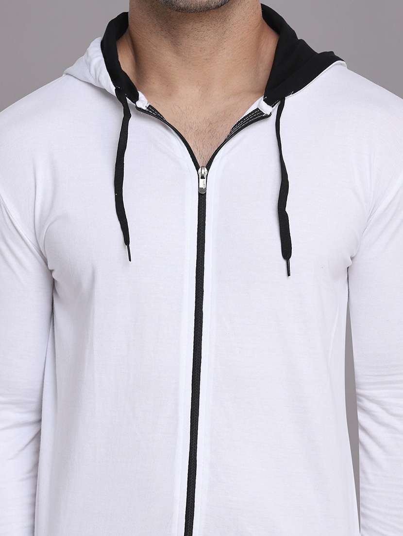 hooded neck solid t-shirt - 20841326 -  Standard Image - 4