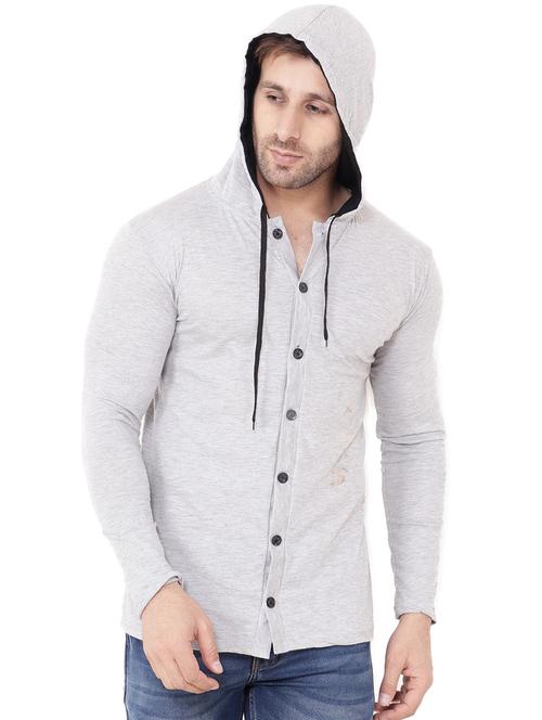 grey cotton blend plain t-shirt - 20841328 - Standard Image - 0