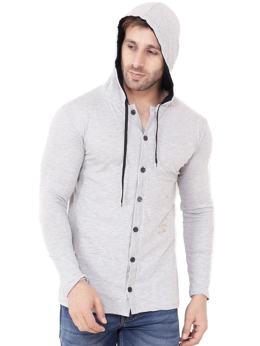 grey cotton blend plain t-shirt - 20841328 - Zoom Image - 0