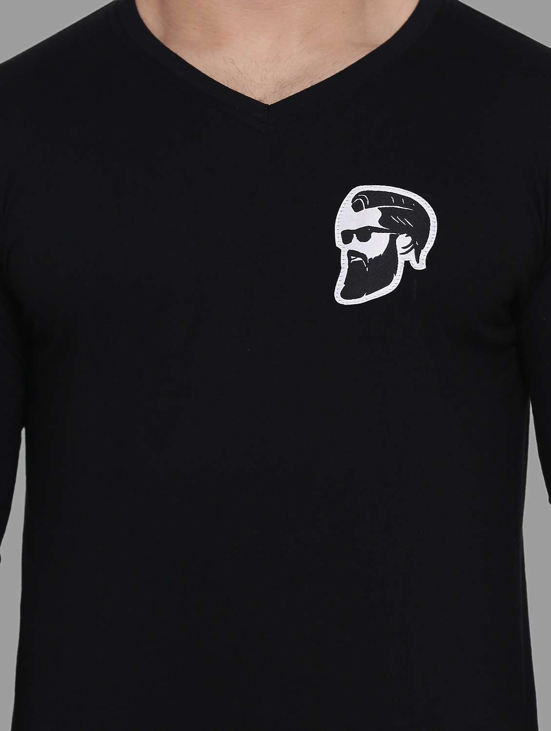 v neck solid t-shirt - 20841331 - Standard Image - 4