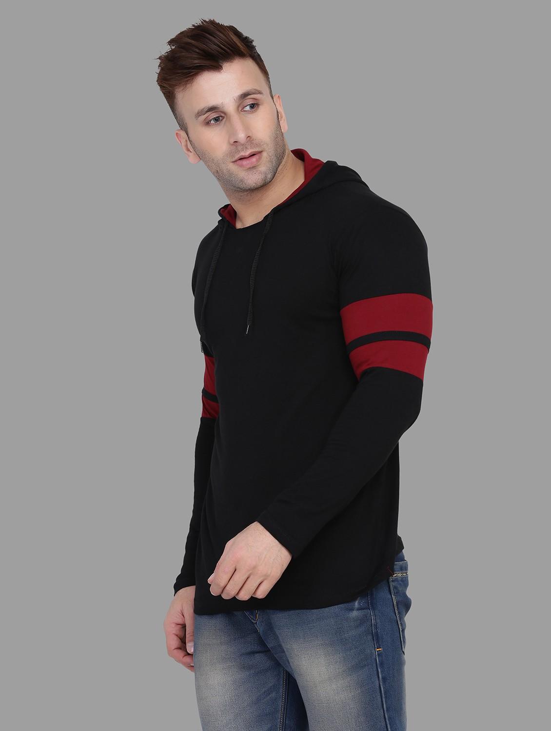 hooded neck color block t-shirt - 20841332 - Standard Image - 1