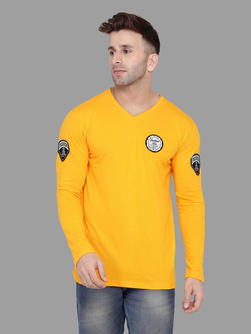 v neck solid t-shirt