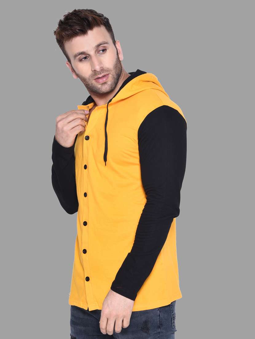 mustard & navy cotton blend t-shirt - 20841369 -  Standard Image - 1