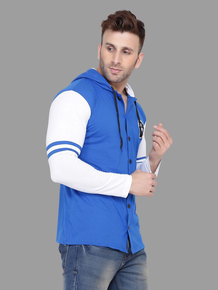 hooded neck color block t-shirt - 20841372 -  Standard Image - 1
