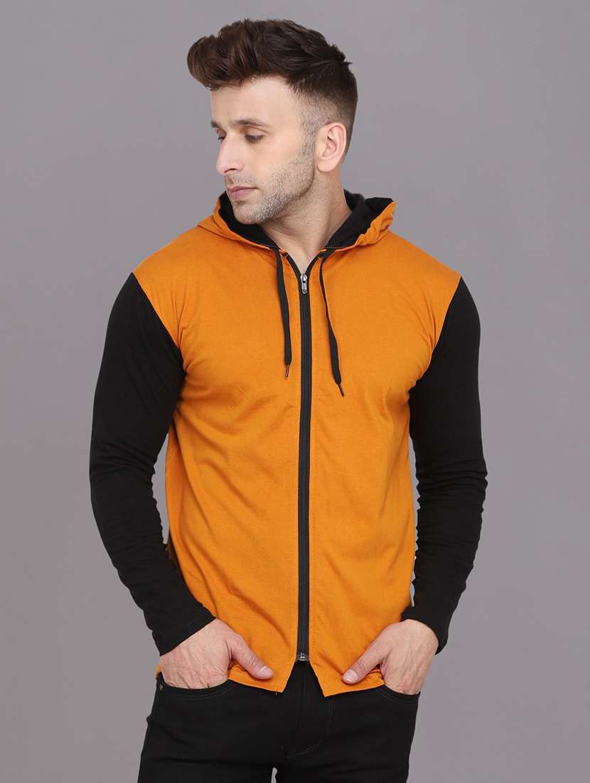 hooded neck color block t-shirt - 20841386 -  Zoom Image - 0