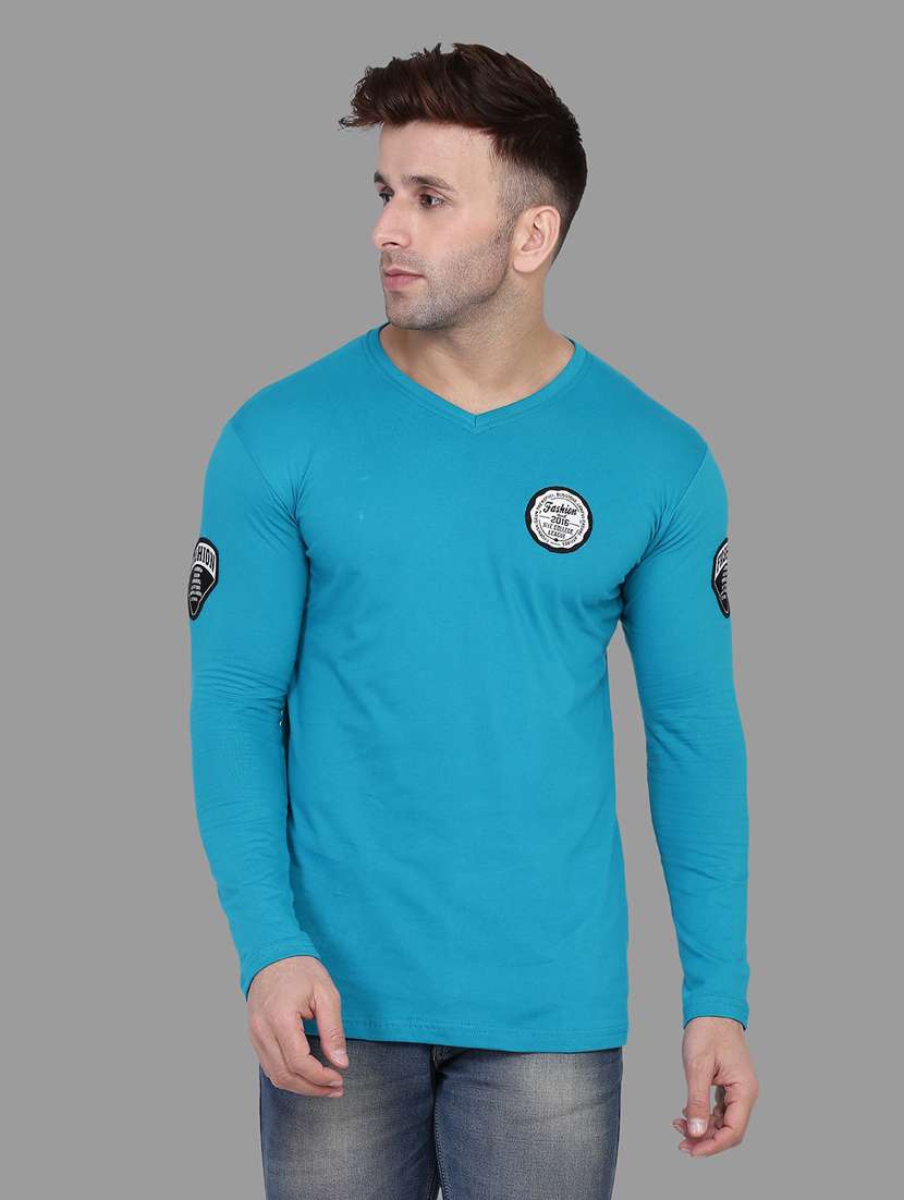 v neck solid t-shirt