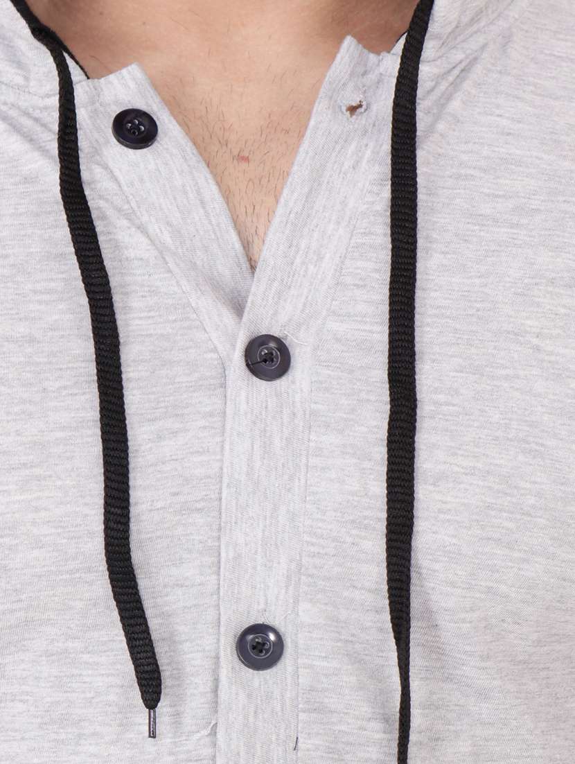 men slim fit long sleeve hooded shirt - 20841413 -  Standard Image - 4