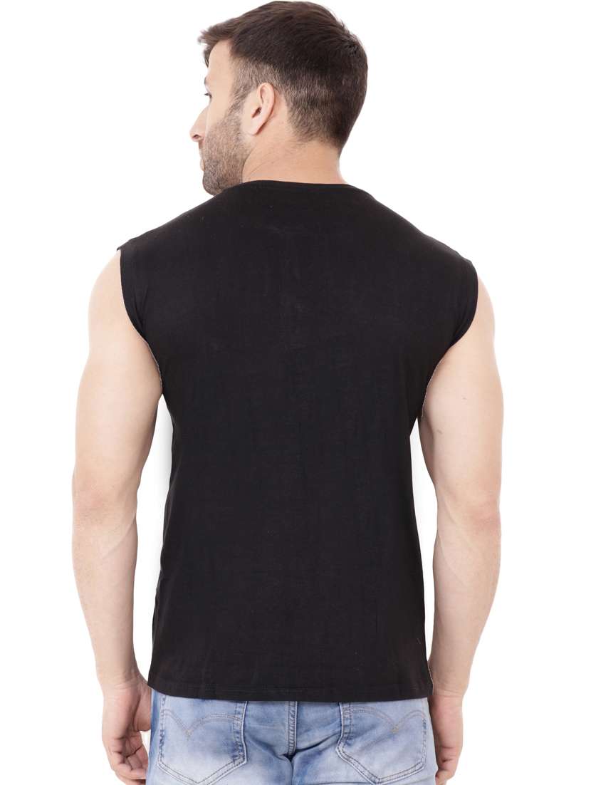 men placement print sleeveless t-shirt - 20841418 -  Standard Image - 1