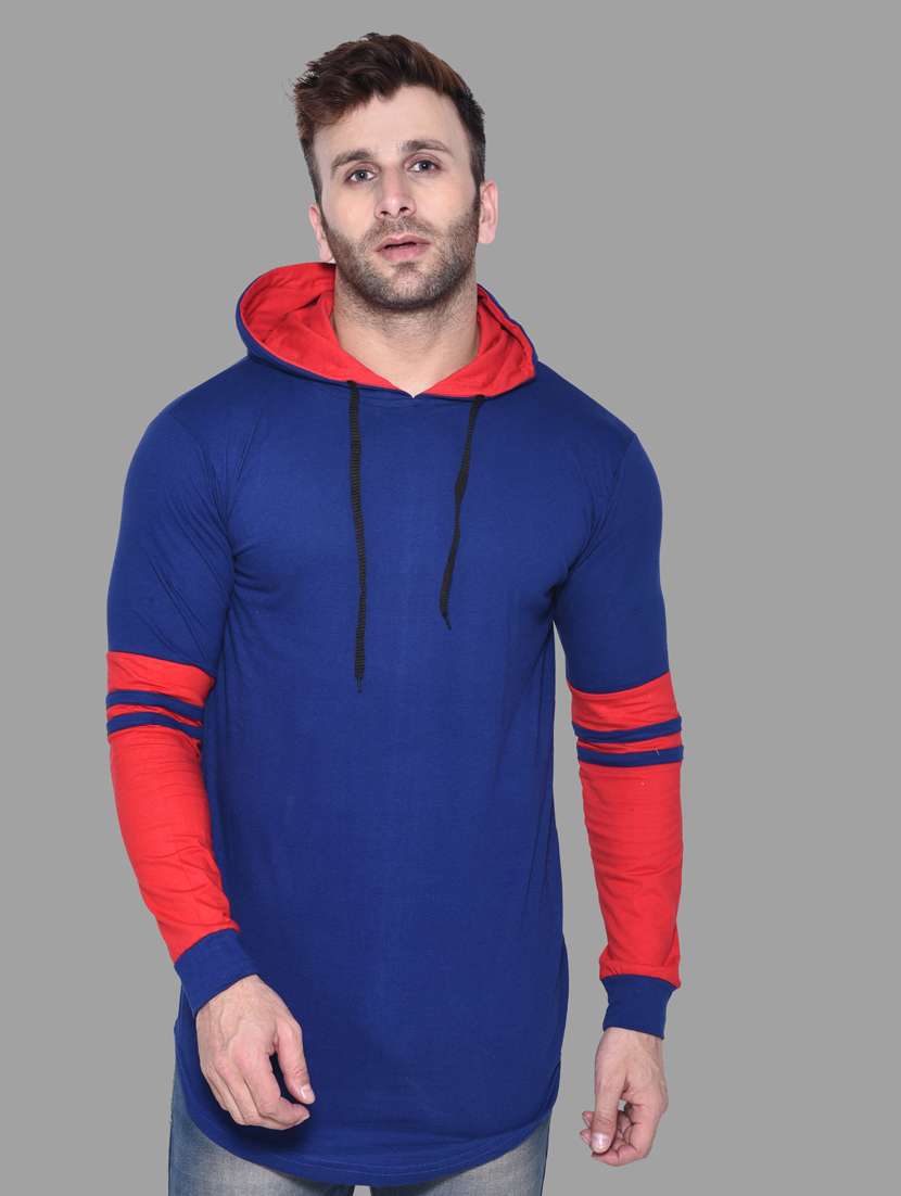 blue cotton blend t-shirt