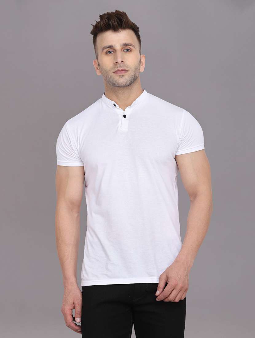 white cotton blend t-shirt