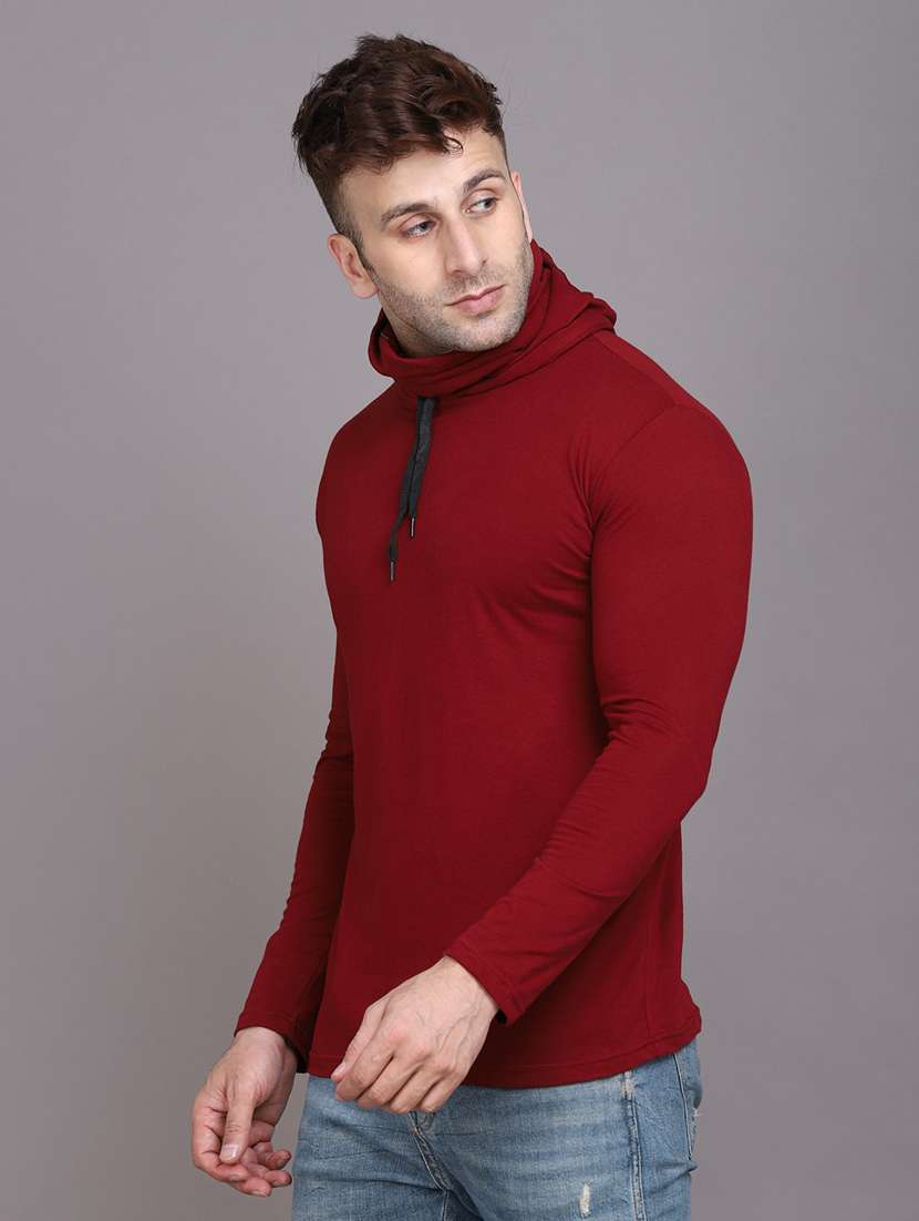maroon cotton blend t-shirt - 20841446 -  Standard Image - 1