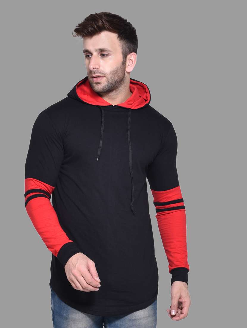 black cotton blend t-shirt