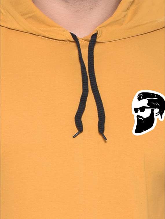 hooded neck solid t-shirt - 20841467 -  Standard Image - 4