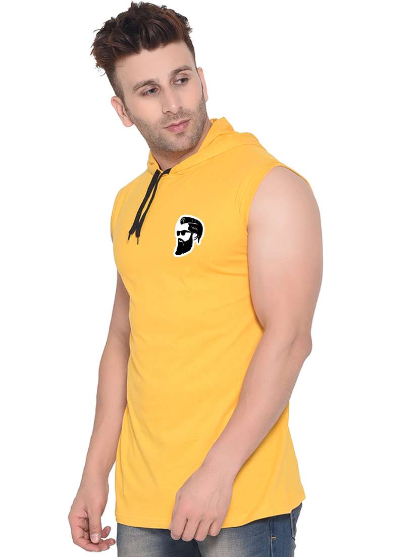 hooded neck solid t-shirt - 20841476 -  Standard Image - 1