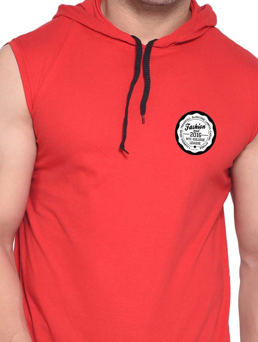 hooded neck solid t-shirt - 20841477 - Standard Image - 4