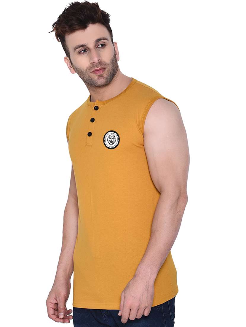 mustard cotton blend t-shirt - 20841478 -  Standard Image - 1