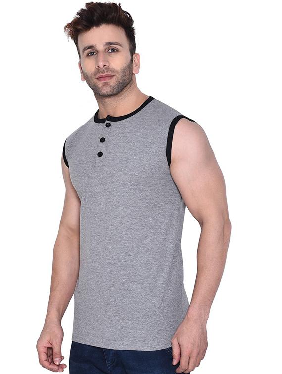 men henleys neck sleeveless t-shirt - 20841487 - Standard Image - 1