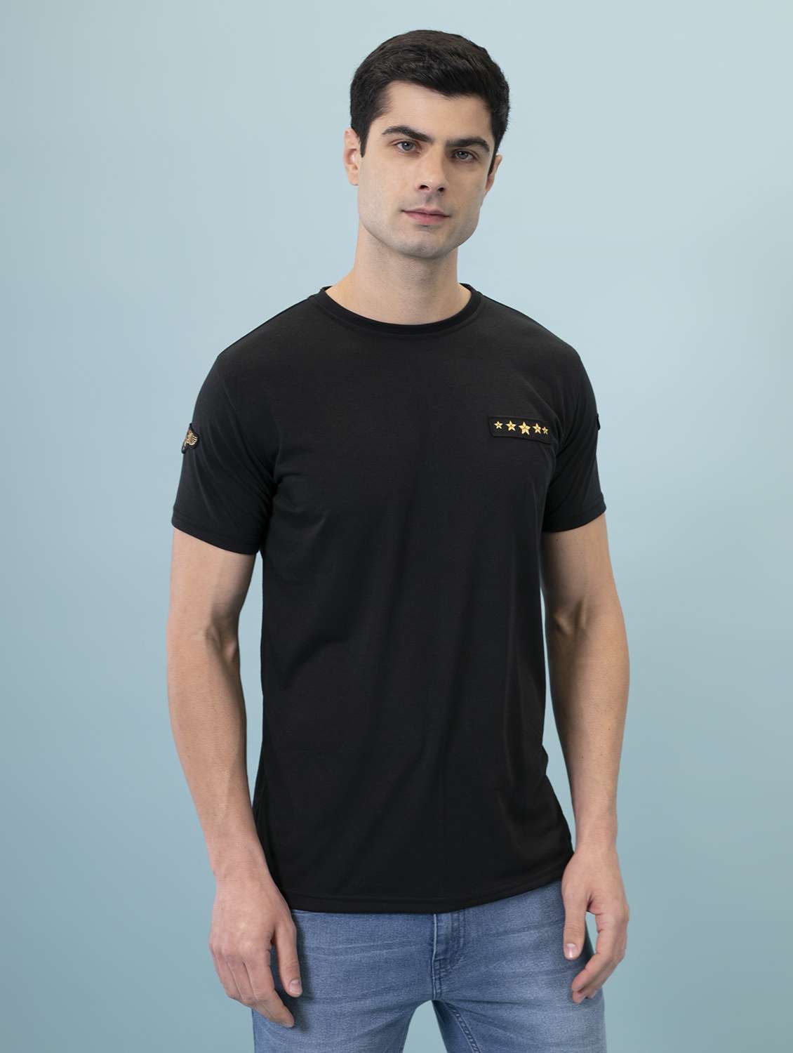 men logo print round neck t-shirt
