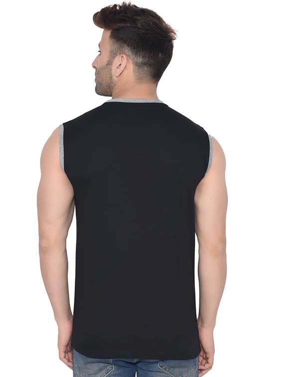 men solid round neck sleeveless t-shirt - 20841493 -  Standard Image - 1
