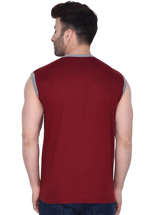 maroon cotton blend t-shirt - 20841495 -  Standard Image - 1