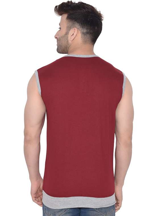 maroon cotton blend t-shirt - 20841497 -  Standard Image - 1