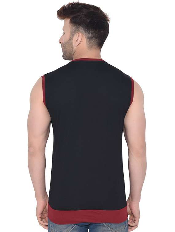 men solid round neck sleeveless t-shirt - 20841499 -  Standard Image - 1