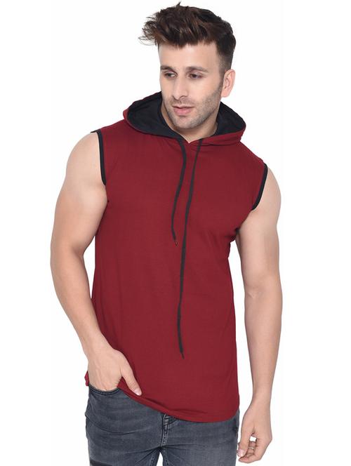 men hooded neck sleeveless t-shirt - 20841507 -  Standard Image - 0