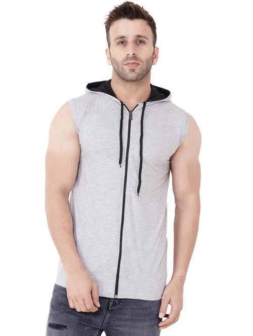 men hooded neck sleeveless t-shirt - 20841523 - Standard Image - 0