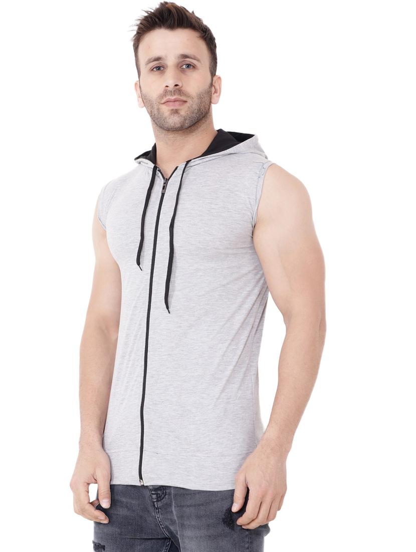 men hooded neck sleeveless t-shirt - 20841523 - Standard Image - 1