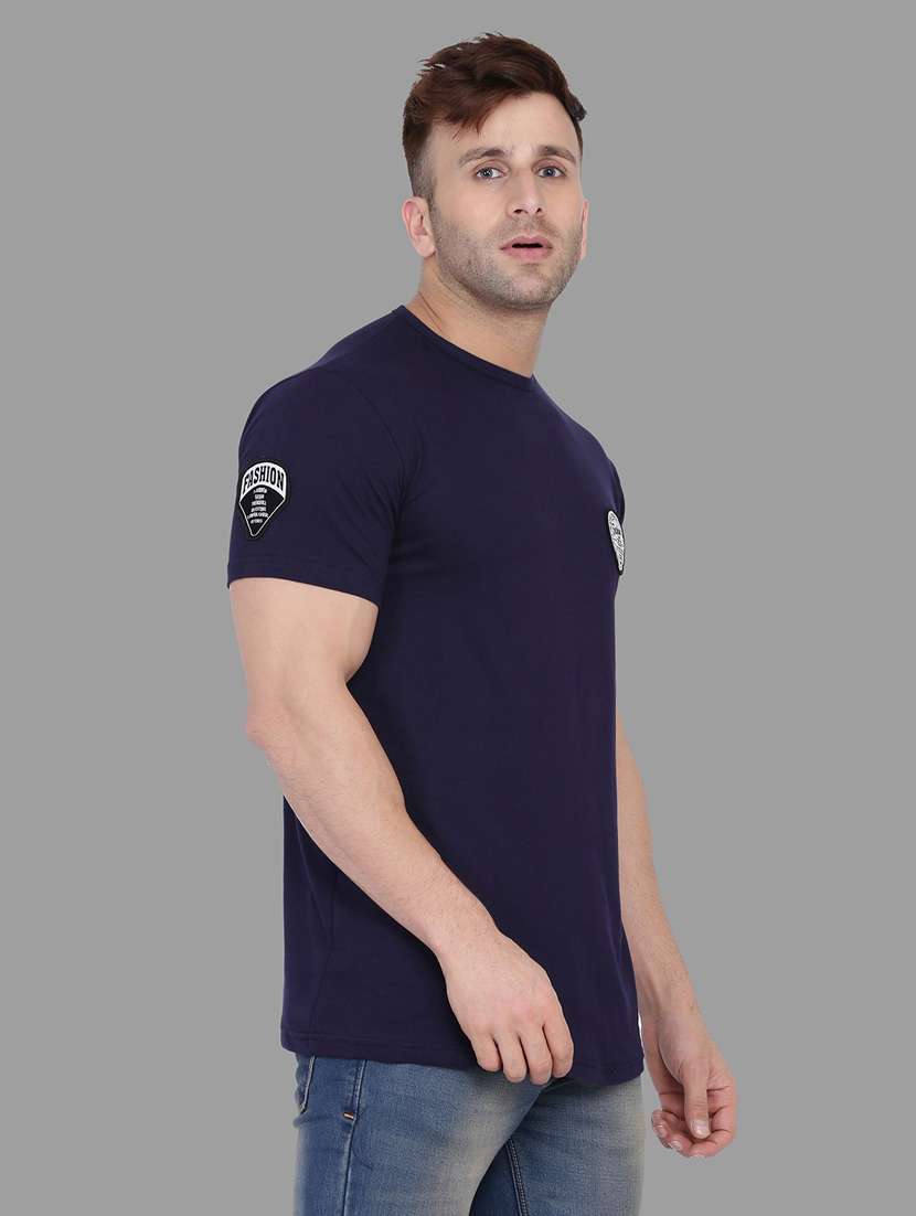 men logo print round neck t-shirt