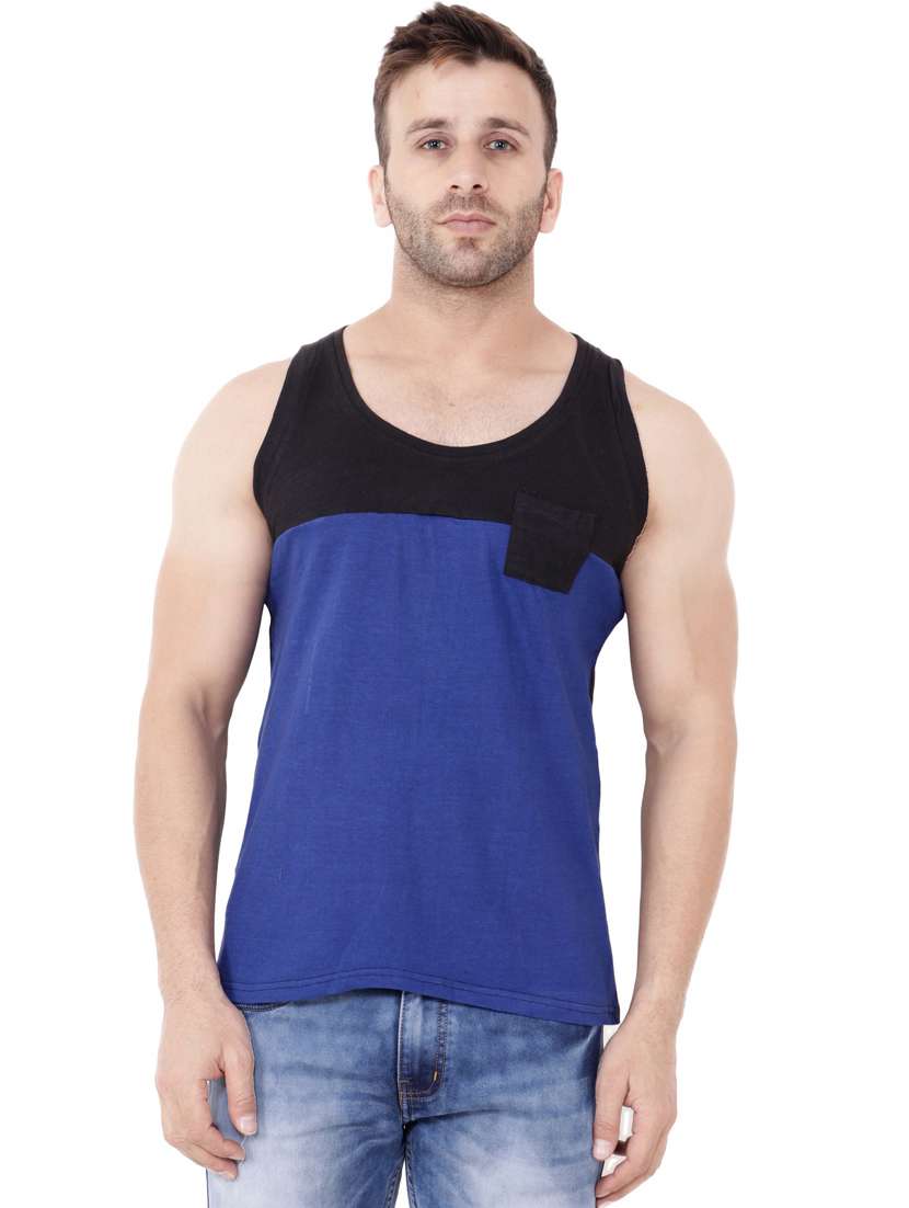 blue cotton blend t-shirt